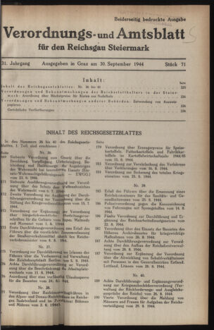 Verordnungsblatt der steiermärkischen Landesregierung 19440930 Seite: 1