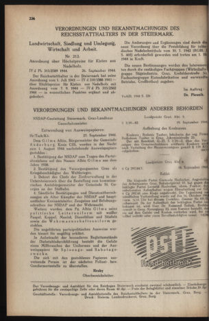 Verordnungsblatt der steiermärkischen Landesregierung 19440930 Seite: 2