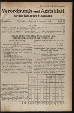 Verordnungsblatt der steiermärkischen Landesregierung 19441108 Seite: 1