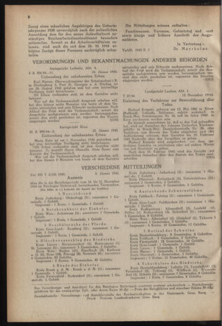 Verordnungsblatt der steiermärkischen Landesregierung 19450120 Seite: 2