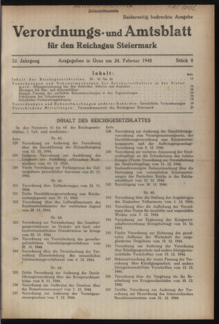 Verordnungsblatt der steiermärkischen Landesregierung 19450224 Seite: 1