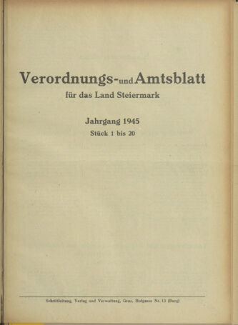 Verordnungsblatt der steiermärkischen Landesregierung 19450410 Seite: 9