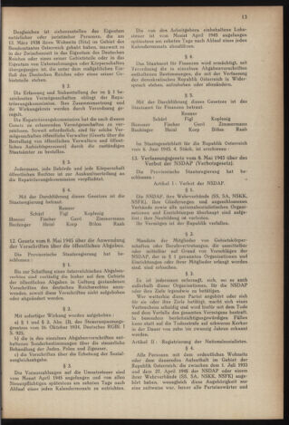 Verordnungsblatt der steiermärkischen Landesregierung 19450716 Seite: 13