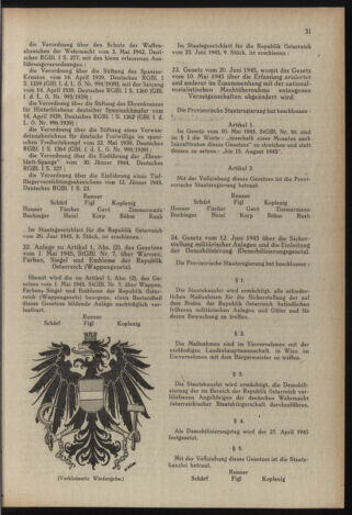 Verordnungsblatt der steiermärkischen Landesregierung 19450716 Seite: 31