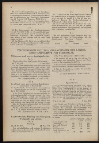 Verordnungsblatt der steiermärkischen Landesregierung 19450716 Seite: 34