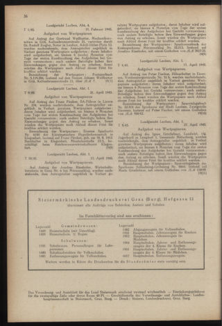 Verordnungsblatt der steiermärkischen Landesregierung 19450716 Seite: 36