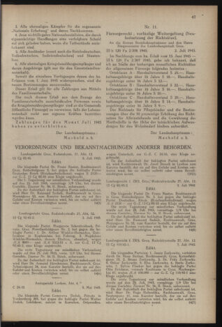 Verordnungsblatt der steiermärkischen Landesregierung 19450721 Seite: 11