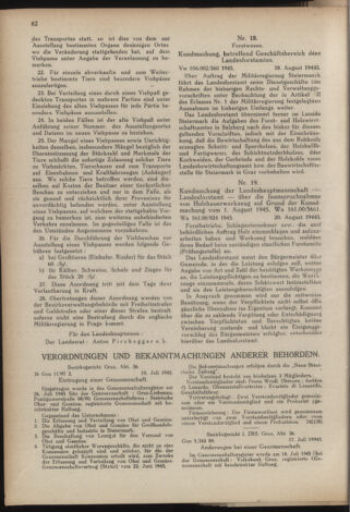 Verordnungsblatt der steiermärkischen Landesregierung 19450831 Seite: 18