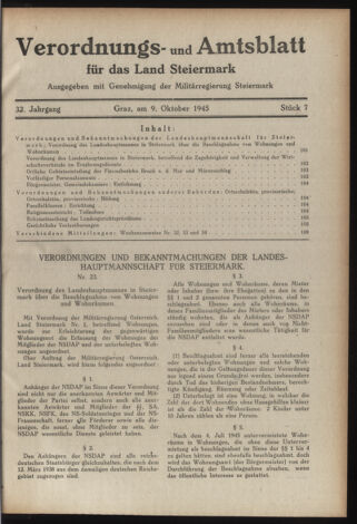 Verordnungsblatt der steiermärkischen Landesregierung 19451009 Seite: 1