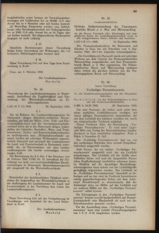 Verordnungsblatt der steiermärkischen Landesregierung 19451009 Seite: 3