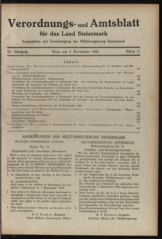 Verordnungsblatt der steiermärkischen Landesregierung 19451109 Seite: 1