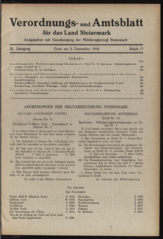 Verordnungsblatt der steiermärkischen Landesregierung 19451205 Seite: 1