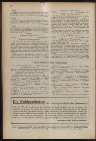 Verordnungsblatt der steiermärkischen Landesregierung 19460122 Seite: 8