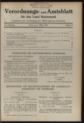 Verordnungsblatt der steiermärkischen Landesregierung 19460307 Seite: 1