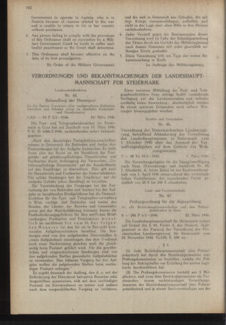 Verordnungsblatt der steiermärkischen Landesregierung 19460405 Seite: 2