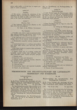 Verordnungsblatt der steiermärkischen Landesregierung 19460426 Seite: 2