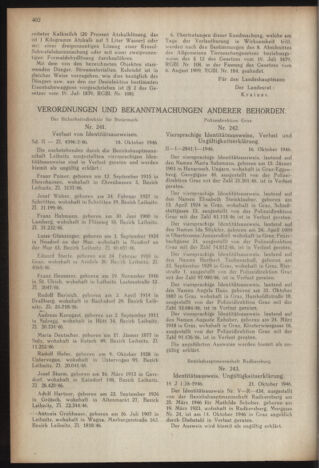 Verordnungsblatt der steiermärkischen Landesregierung 19461107 Seite: 14