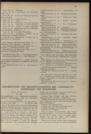 Verordnungsblatt der steiermärkischen Landesregierung 19461107 Seite: 3