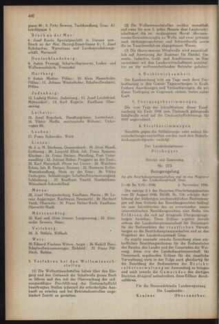 Verordnungsblatt der steiermärkischen Landesregierung 19461123 Seite: 2