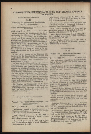 Verordnungsblatt der steiermärkischen Landesregierung 19470204 Seite: 2