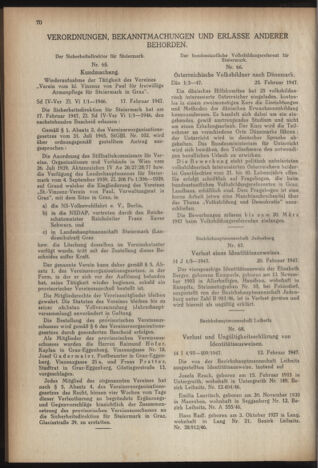 Verordnungsblatt der steiermärkischen Landesregierung 19470306 Seite: 2