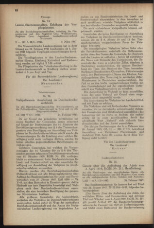 Verordnungsblatt der steiermärkischen Landesregierung 19470321 Seite: 6