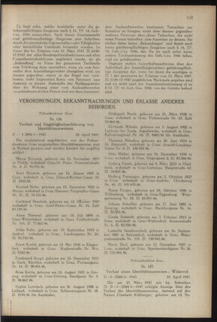 Verordnungsblatt der steiermärkischen Landesregierung 19470428 Seite: 5