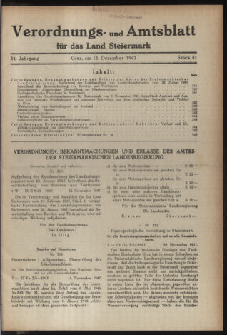 Verordnungsblatt der steiermärkischen Landesregierung 19471215 Seite: 1