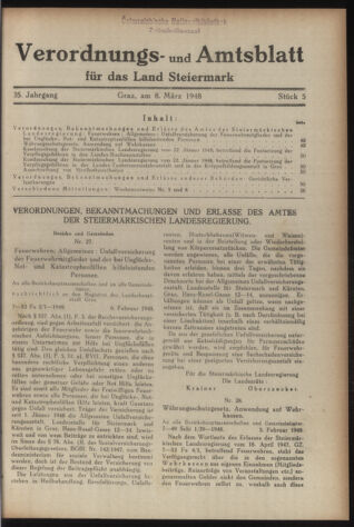 Verordnungsblatt der steiermärkischen Landesregierung 19480308 Seite: 1