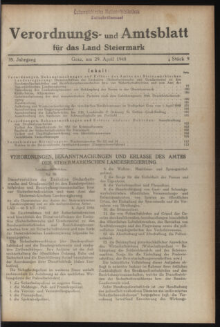 Verordnungsblatt der steiermärkischen Landesregierung 19480429 Seite: 1