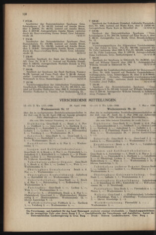 Verordnungsblatt der steiermärkischen Landesregierung 19480520 Seite: 8