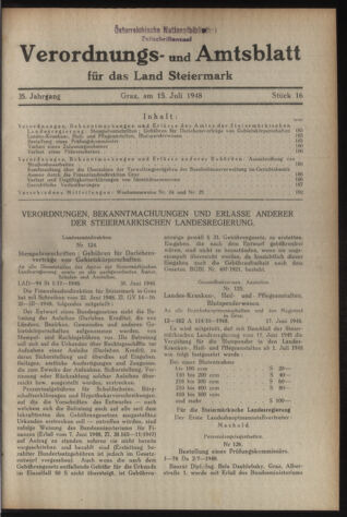 Verordnungsblatt der steiermärkischen Landesregierung 19480715 Seite: 1