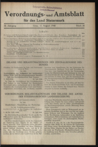 Verordnungsblatt der steiermärkischen Landesregierung 19480811 Seite: 1