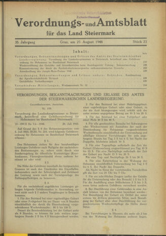 Verordnungsblatt der steiermärkischen Landesregierung 19480827 Seite: 1