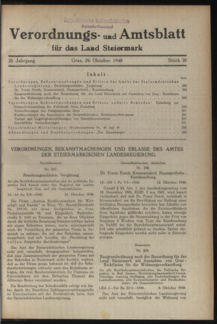 Verordnungsblatt der steiermärkischen Landesregierung 19481028 Seite: 1