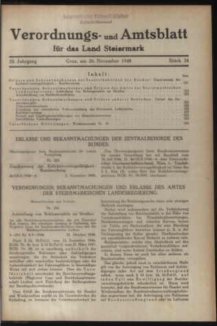 Verordnungsblatt der steiermärkischen Landesregierung 19481126 Seite: 1