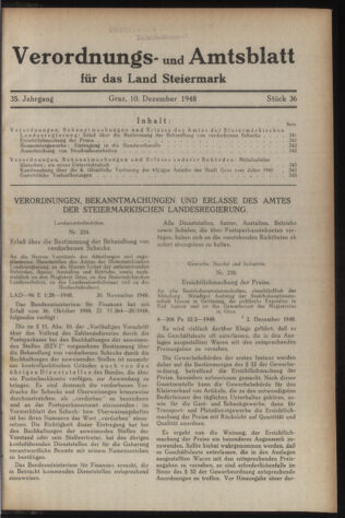 Verordnungsblatt der steiermärkischen Landesregierung 19481210 Seite: 1