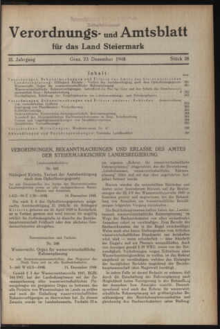 Verordnungsblatt der steiermärkischen Landesregierung 19481223 Seite: 1