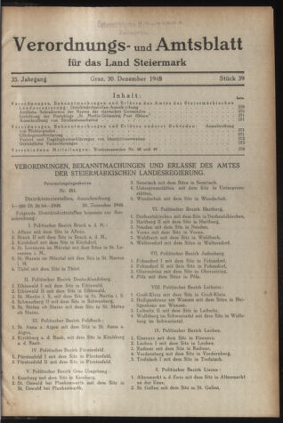 Verordnungsblatt der steiermärkischen Landesregierung 19481230 Seite: 1