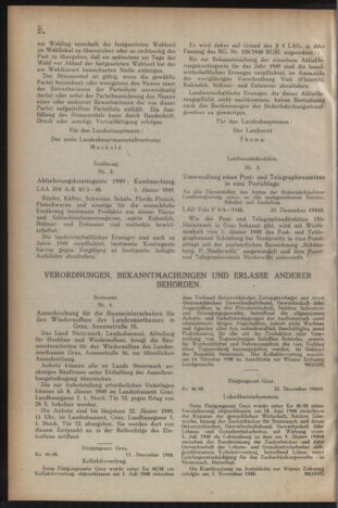 Verordnungsblatt der steiermärkischen Landesregierung 19490106 Seite: 2