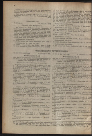 Verordnungsblatt der steiermärkischen Landesregierung 19490106 Seite: 8