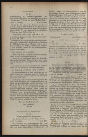 Verordnungsblatt der steiermärkischen Landesregierung 19490415 Seite: 2