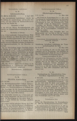 Verordnungsblatt der steiermärkischen Landesregierung 19490415 Seite: 5