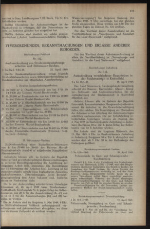 Verordnungsblatt der steiermärkischen Landesregierung 19490429 Seite: 3