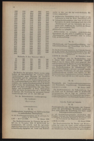 Verordnungsblatt der steiermärkischen Landesregierung 19500120 Seite: 2