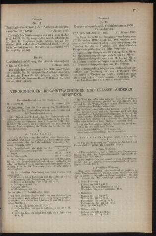 Verordnungsblatt der steiermärkischen Landesregierung 19500120 Seite: 5