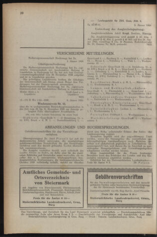 Verordnungsblatt der steiermärkischen Landesregierung 19500120 Seite: 8