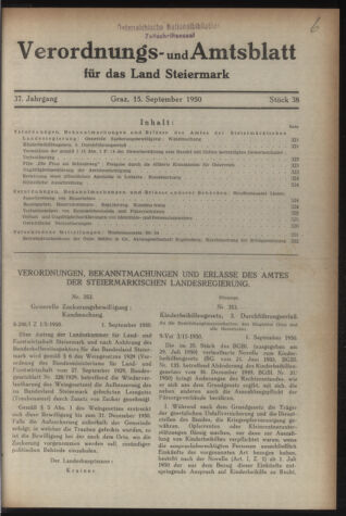 Verordnungsblatt der steiermärkischen Landesregierung 19500915 Seite: 1