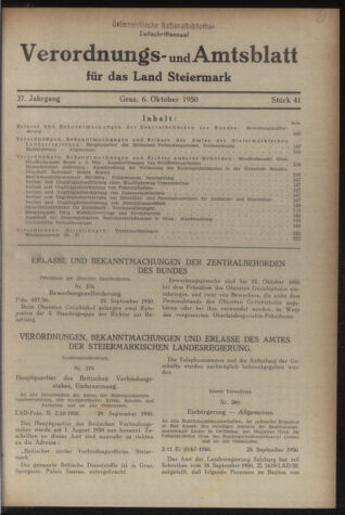 Verordnungsblatt der steiermärkischen Landesregierung 19501006 Seite: 1