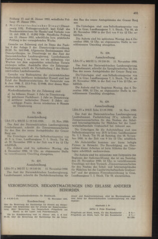 Verordnungsblatt der steiermärkischen Landesregierung 19501117 Seite: 7